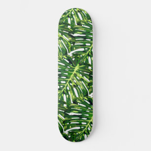 Tropical Monstera Leaves - Exotic Travel Skateboard