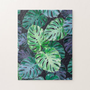 Tropical Monstera Leaves Jigsaw Puzzle