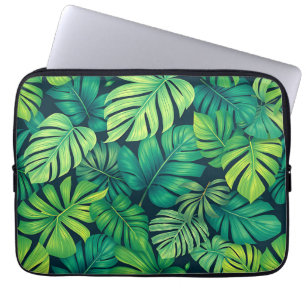 Tropical Monstera Leaves Jungle Pattern Laptop Sleeve