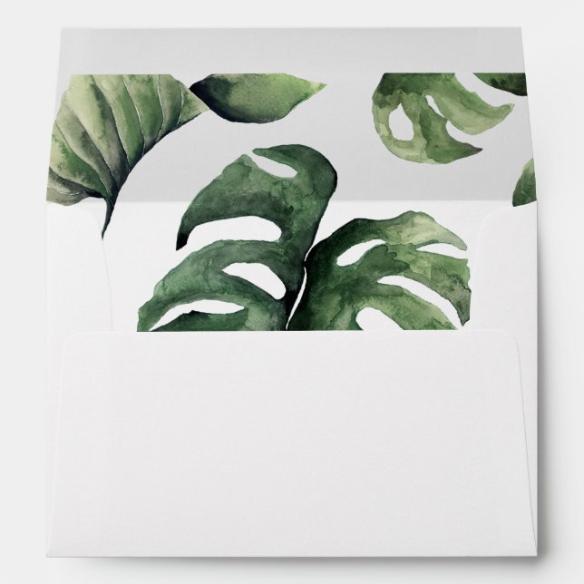 tropical monstera leaves lined envelopes (Back (Bottom))