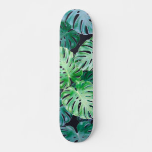 Tropical Monstera Leaves Skateboard