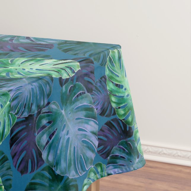 Tropical Monstera Leaves  Tablecloth (In Situ)