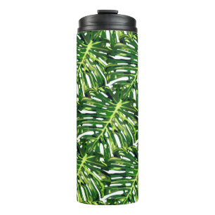 Tropical Monstera Leaves Thermal Tumbler