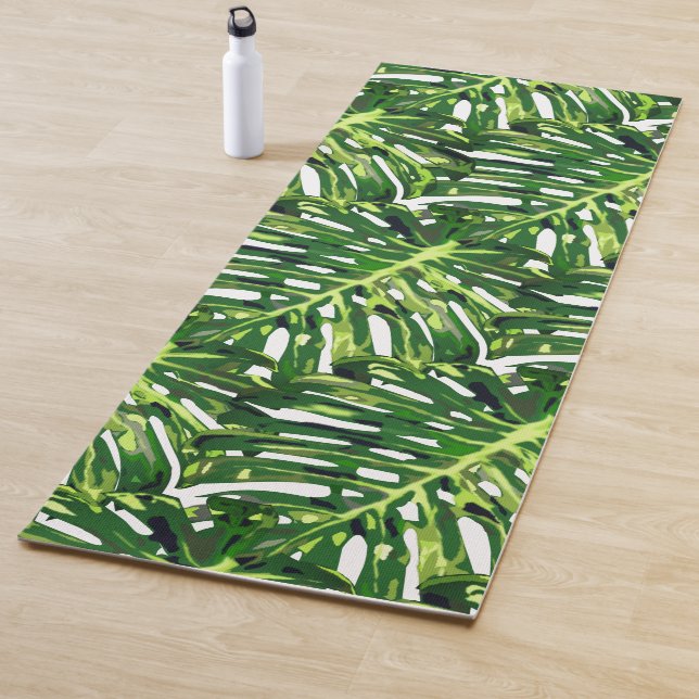 Tropical Monstera Leaves Yoga Mat - Relax (In Situ)