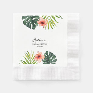 Tropical Monstera Palm Bridal Shower  Napkin
