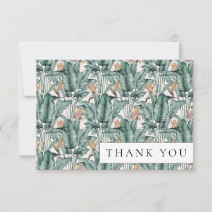 Tropical Monstera Palm Leaf Thank You Card