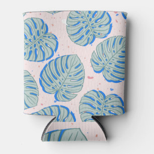 Tropical Monstera: Terrazzo Vintage Pattern Can Cooler