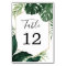 Tropical Monstera Wedding Table Numbers