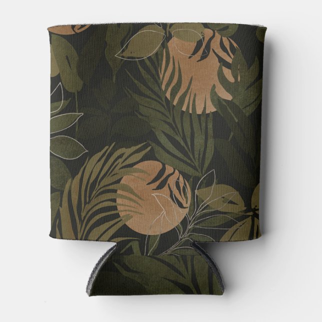Tropical Moon Palm: Night Seamless Pattern Can Cooler (Front)