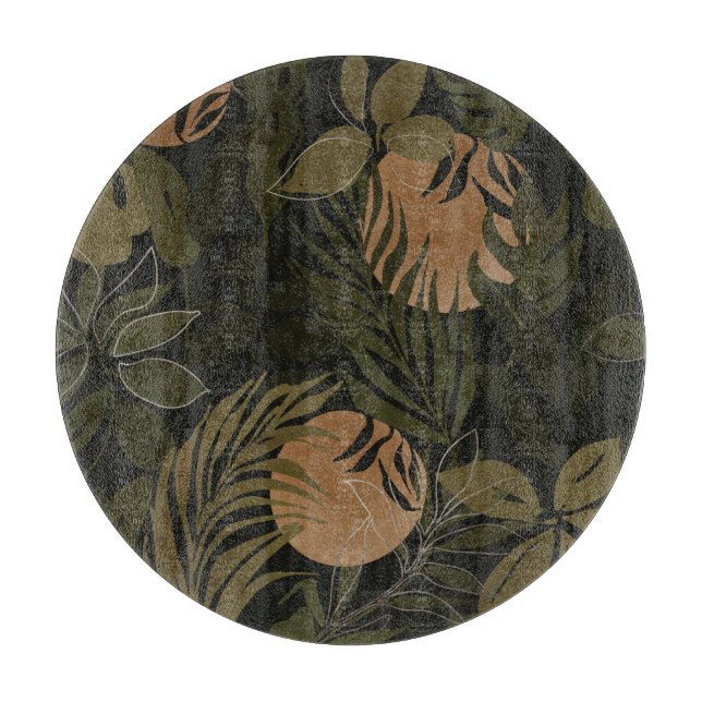 Tropical Moon Palm: Night Seamless Pattern Cutting Board (Front)