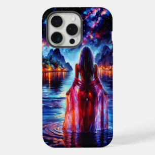 Tropical moonlit fantasy woman in paradise iPhone 15 pro max case