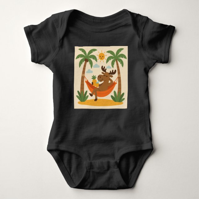 Tropical Moose-cation – Relaxed Summer Tee for Kid (Front)