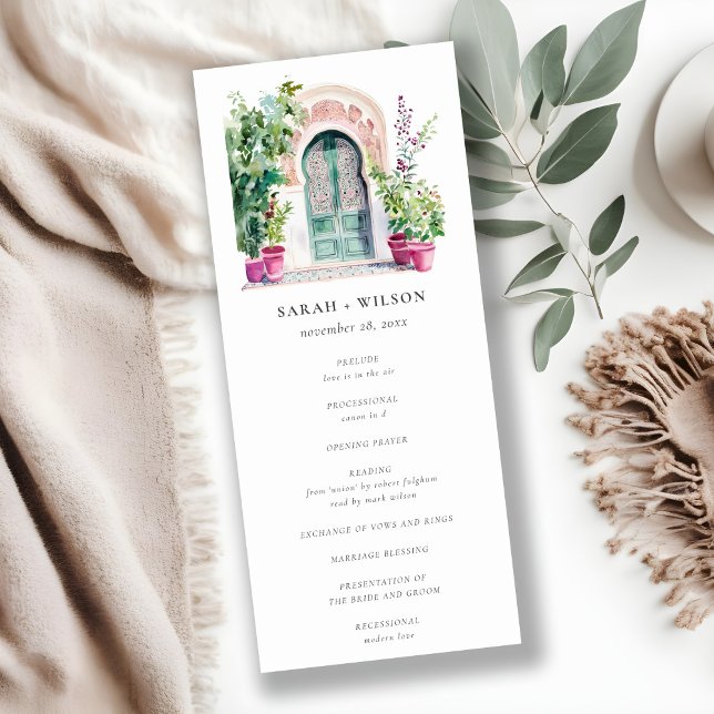 Tropical Moroccan Doorway Wedding Program (Creator Uploaded)