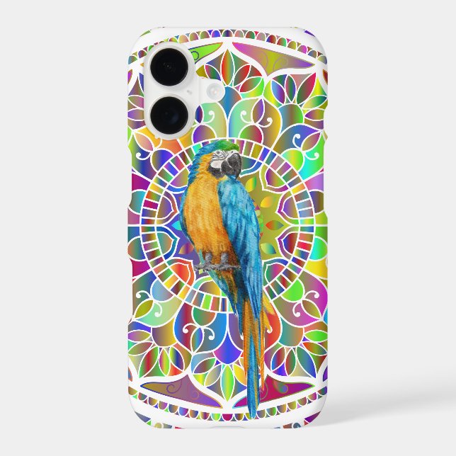 Tropical Mosaic – Blue & Gold Macaw Mandala (Back)