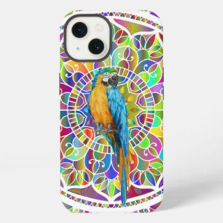 Tropical Mosaic – Blue & Gold Macaw Mandala iPhone 13 Case