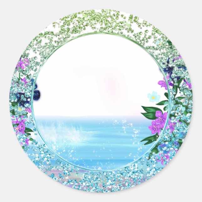 Tropical Mystical Ocean Floral Sticker (Front)