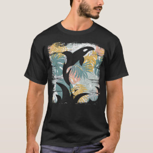 Tropical Nature Pattern Eotic Summer Vacation Whal T-Shirt