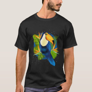 Tropical Nature Tree Leaves Toucan T-Shirt