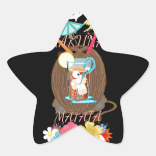 Tropical Nature's Bounty" Coconut Lemonade Art Star Sticker