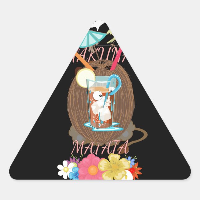 Tropical Nature's Bounty" Coconut Lemonade Art Triangle Sticker (Front)