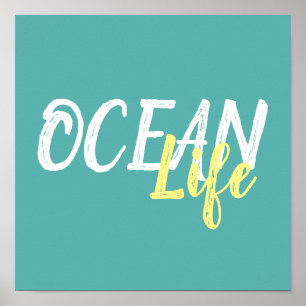 tropical nautical OCEAN LIFE Poster