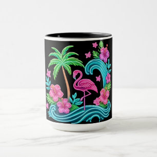 Tropical Neon Flamingo Mug