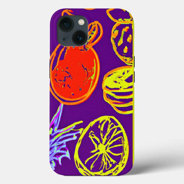 Tropical Neon Fruits Patterns Case-Mate iPhone Case (Back)