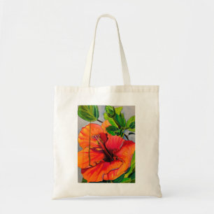 Tropical Neon Hibiscus flower Tote Bag