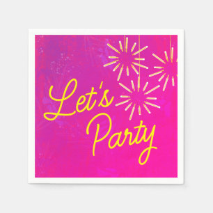 Tropical Neon Miami Bachelorette Party Napkin