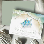 Tropical New Address Cards<br><div class="desc">Tropical New Address Cards. Announce your new home sweet home with my tropical moving announcement cards, featuring "We Have Moved" in a trendy script typography style that evokes the look of hand lettering. This stylish card showcases my original watercolor sea turtle and tropical monstera greenery. Personalise it with your names...</div>