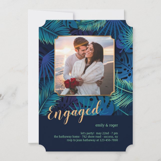 Tropical Night Engagement Party Invitation (Front)