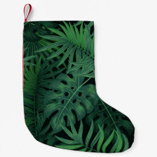 Tropical night green seamless pattern small christmas stocking