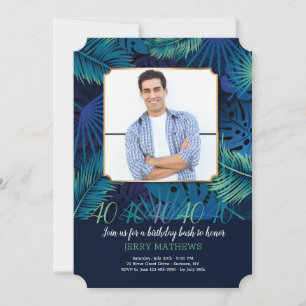 Tropical Night Photo Invitation