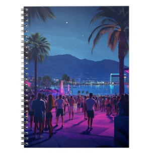 Tropical Night Spiral Notebook – Palm Trees gift