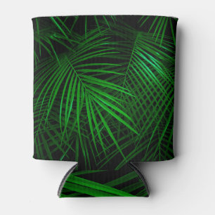 Tropical Night Vivid Green Jungle Can Cooler