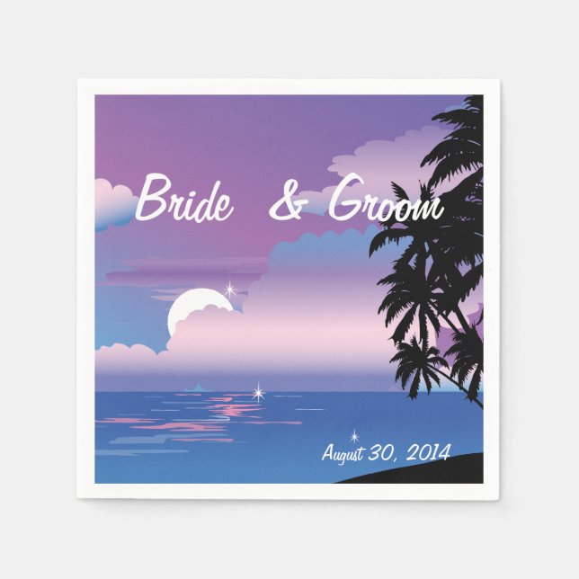 Tropical Night Wedding Napkin (Front)