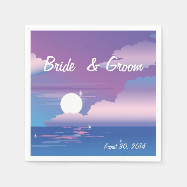 Tropical Night Wedding Napkin (Front)