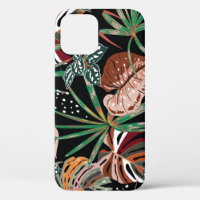 Tropical Noir: Dark Exotic Forest Pattern