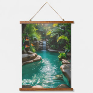 "Tropical Oasis Dreamscape – Lush Nature Hanging Tapestry
