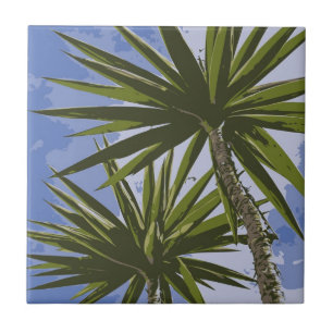 Tropical Oasis Palm Trees Ceramic Tile