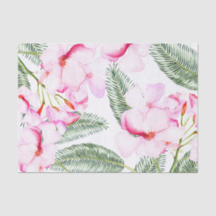 Tropical Oasis Pink Green Hawaiian Floral Wedding Tissue Paper
