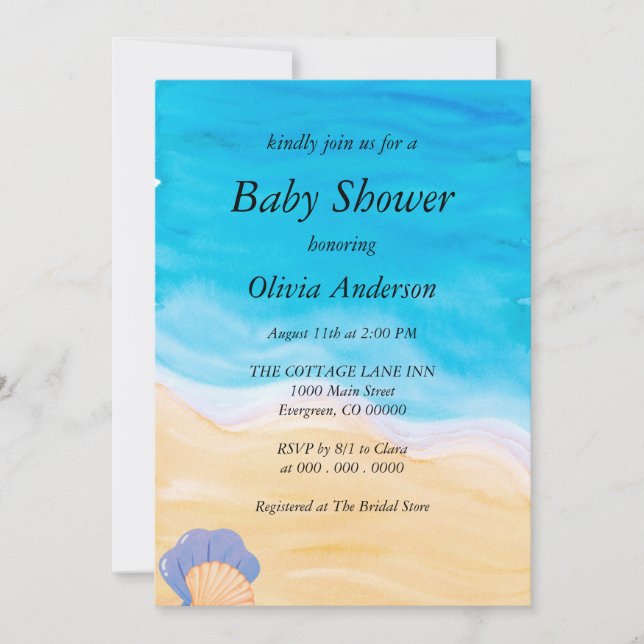 Tropical Ocean Beach Baby Shower Invitation (Front)