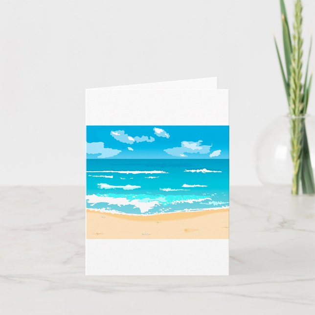 Tropical Ocean Beach Scene Coastal Landscape  Card (Creator Uploaded)