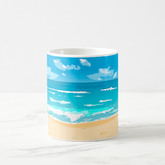 Tropical Ocean Beach Scene Coastal Landscape  Coffee Mug (Creator Uploaded)