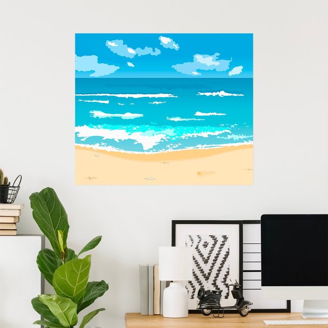 Tropical Ocean Beach Scene Coastal Landscape  Poster (Creator Uploaded)