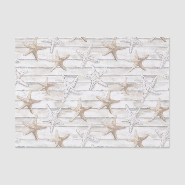 Tropical Ocean Beach Starfish Wedding Tissue Paper (Front)