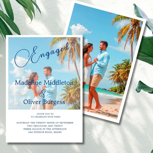  Tropical Ocean Destination Engagement Photo Invitation (Creator Uploaded)