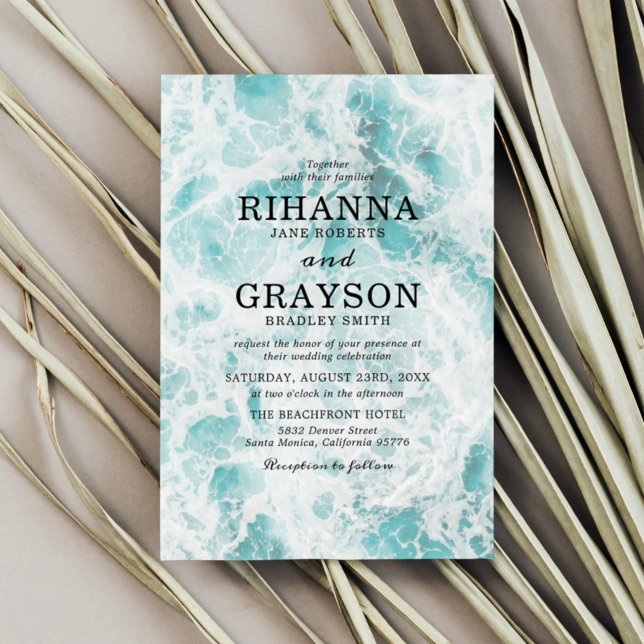 Tropical Ocean Destination Wedding Invitation (Creator Uploaded)