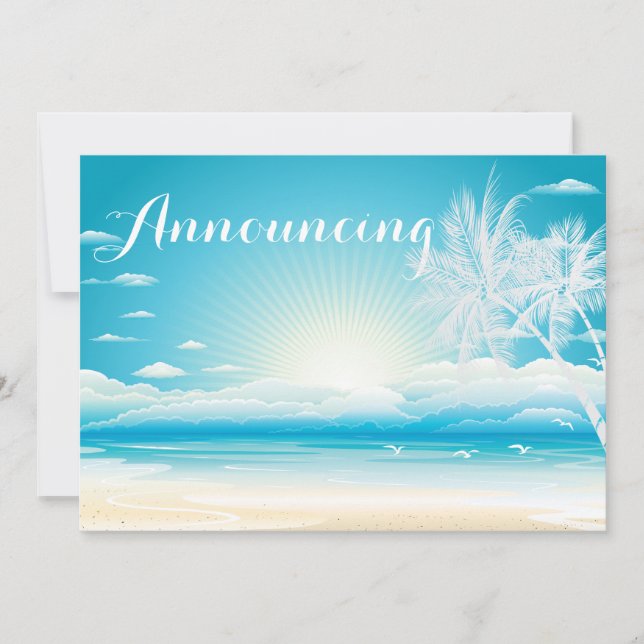 TROPICAL OCEAN DREAMS Wedding Announcement (Front)