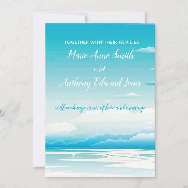 TROPICAL OCEAN DREAMS Wedding Invitation (Front)